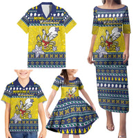 Niue The Rock Christmas Family Matching Puletasi and Hawaiian Shirt Niuean Crab Monuina E Kilisimasi LT05 - Polynesian Pride