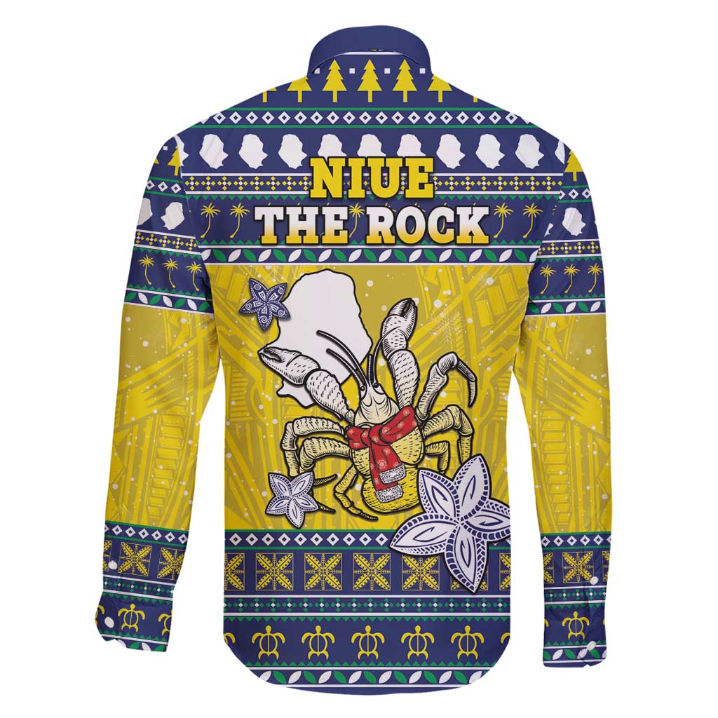 Niue The Rock Christmas Family Matching Short Sleeve Bodycon Dress and Hawaiian Shirt Niuean Crab Monuina E Kilisimasi LT05 - Polynesian Pride