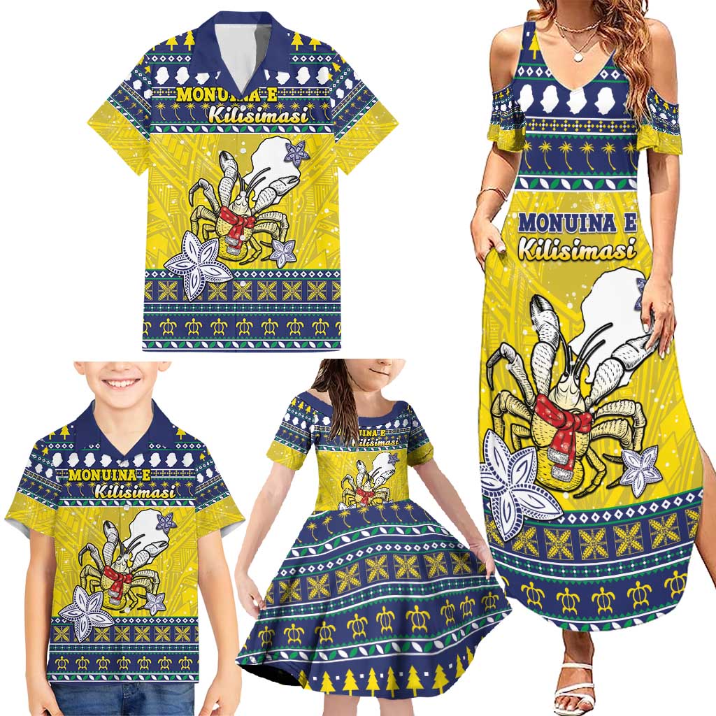 Niue The Rock Christmas Family Matching Summer Maxi Dress and Hawaiian Shirt Niuean Crab Monuina E Kilisimasi LT05 - Polynesian Pride