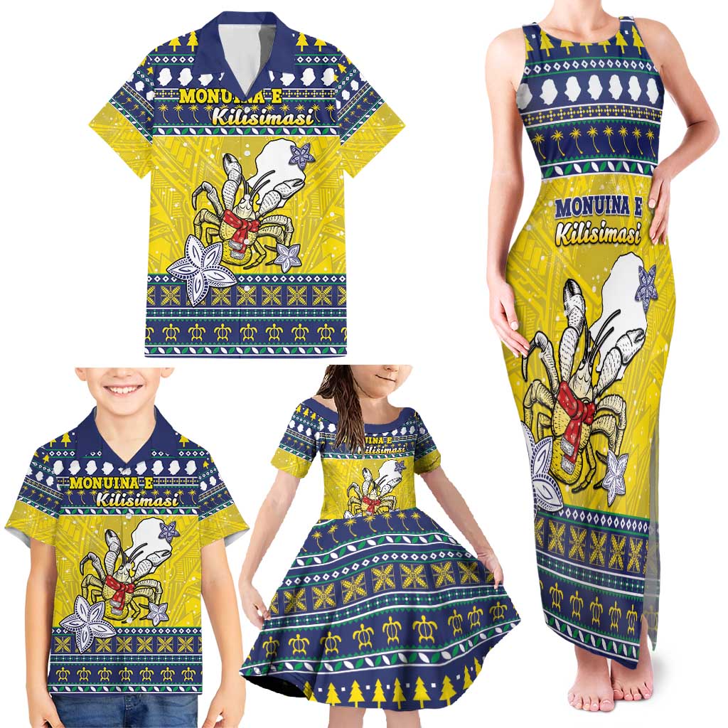 Niue The Rock Christmas Family Matching Tank Maxi Dress and Hawaiian Shirt Niuean Crab Monuina E Kilisimasi LT05 - Polynesian Pride