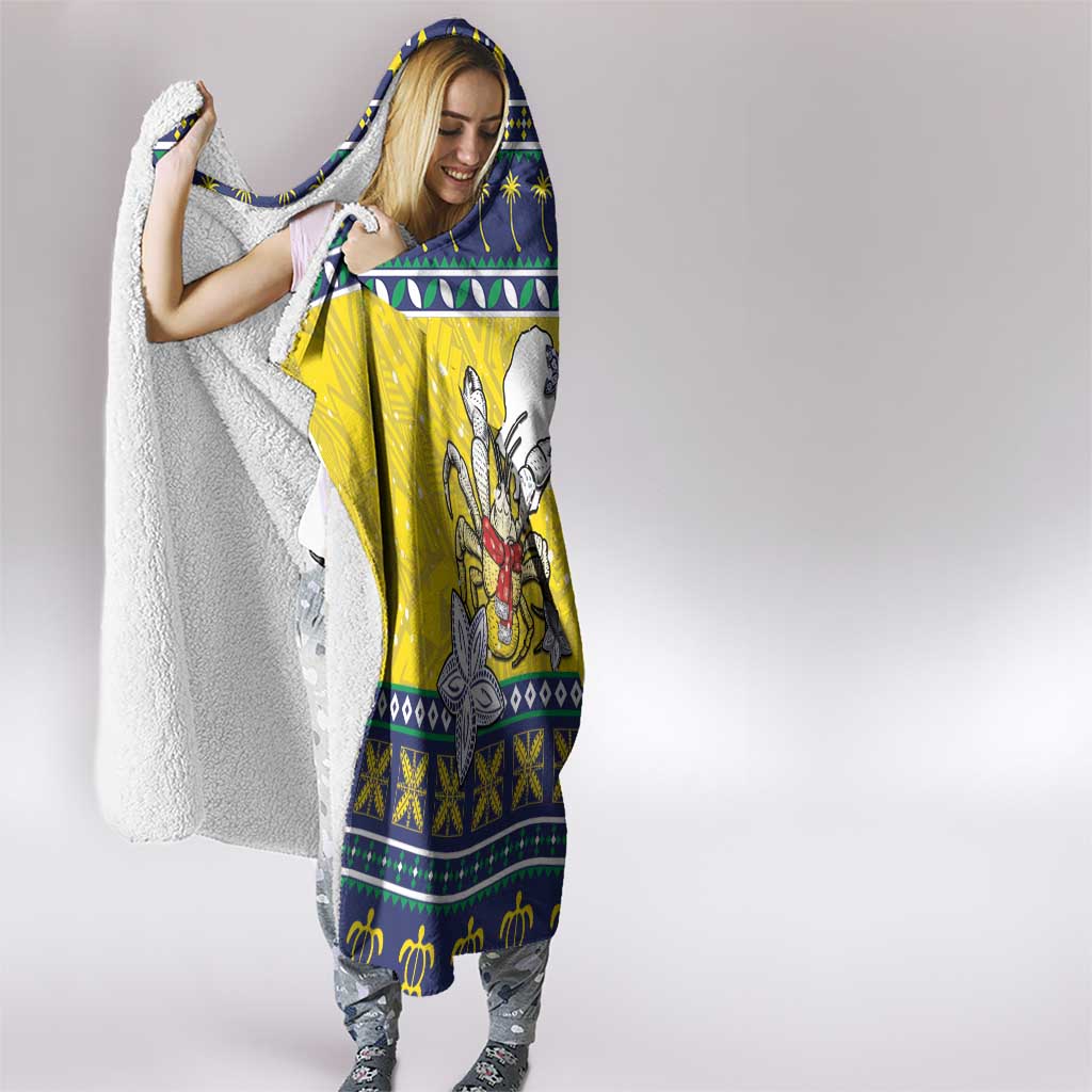 Niue The Rock Christmas Hooded Blanket Niuean Crab Monuina E Kilisimasi