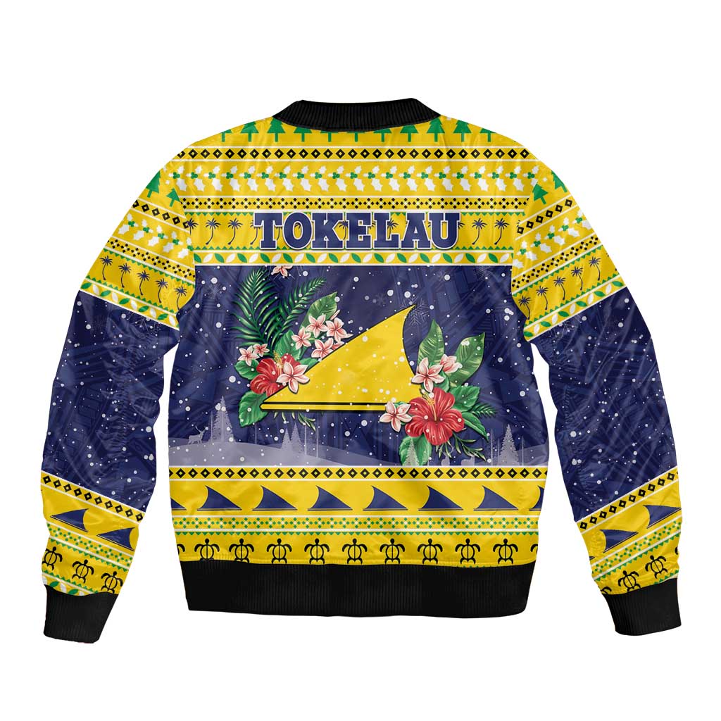 Tokelau Christmas Bomber Jacket Tokelauan Badge Manuia Te Kilihimahi LT05 - Polynesian Pride
