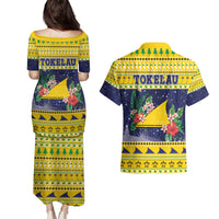 Tokelau Christmas Couples Matching Puletasi and Hawaiian Shirt Tokelauan Badge Manuia Te Kilihimahi LT05 - Polynesian Pride