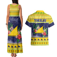 Tokelau Christmas Couples Matching Tank Maxi Dress and Hawaiian Shirt Tokelauan Badge Manuia Te Kilihimahi LT05 - Polynesian Pride
