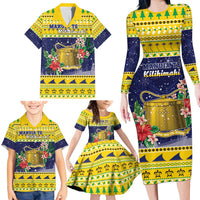 Tokelau Christmas Family Matching Long Sleeve Bodycon Dress and Hawaiian Shirt Tokelauan Badge Manuia Te Kilihimahi LT05 - Polynesian Pride