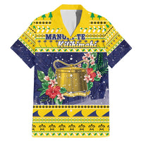 Tokelau Christmas Family Matching Mermaid Dress and Hawaiian Shirt Tokelauan Badge Manuia Te Kilihimahi LT05 Dad's Shirt - Short Sleeve Yellow - Polynesian Pride