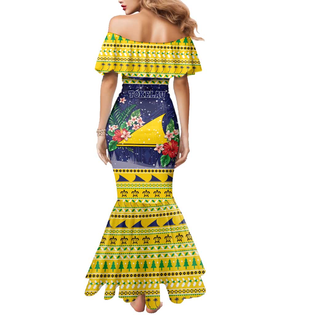 Tokelau Christmas Family Matching Mermaid Dress and Hawaiian Shirt Tokelauan Badge Manuia Te Kilihimahi LT05 - Polynesian Pride