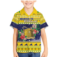Tokelau Christmas Family Matching Mermaid Dress and Hawaiian Shirt Tokelauan Badge Manuia Te Kilihimahi LT05 Son's Shirt Yellow - Polynesian Pride