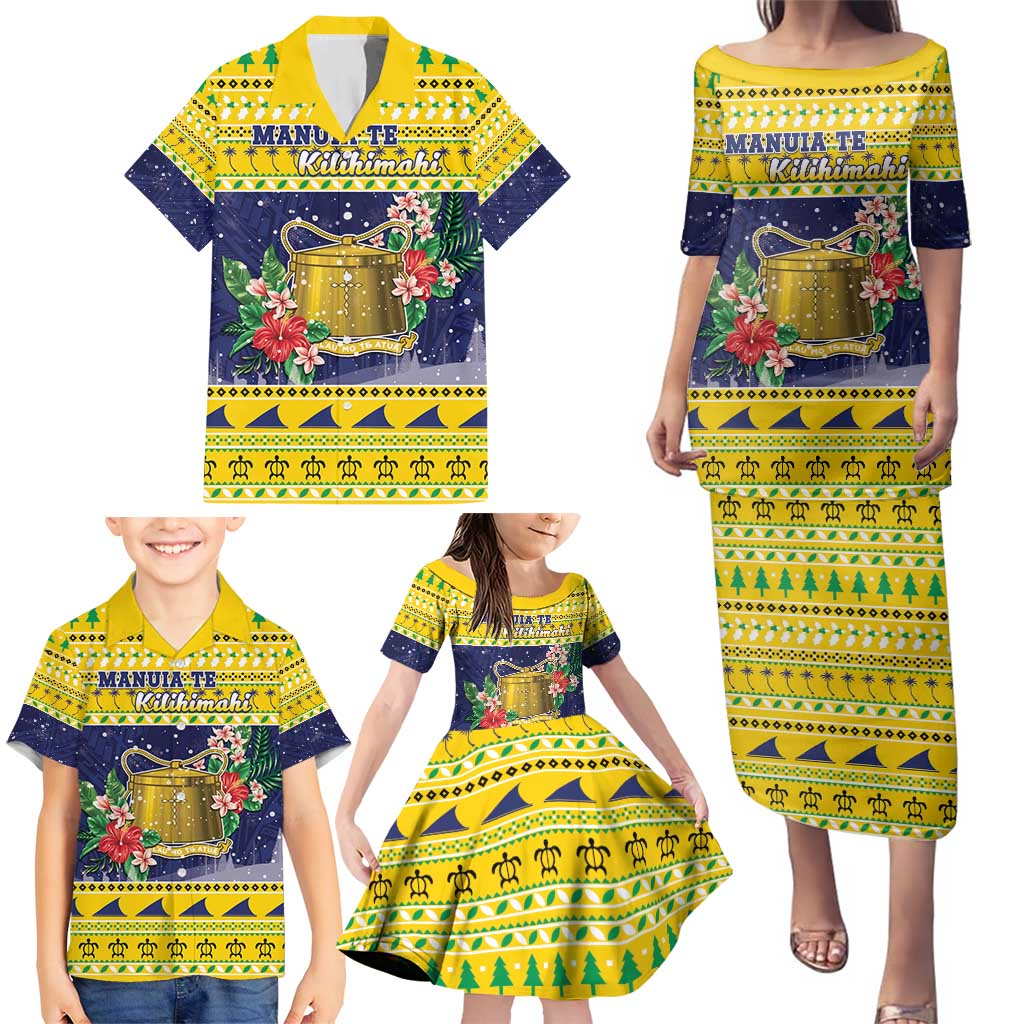 Tokelau Christmas Family Matching Puletasi and Hawaiian Shirt Tokelauan Badge Manuia Te Kilihimahi LT05 - Polynesian Pride