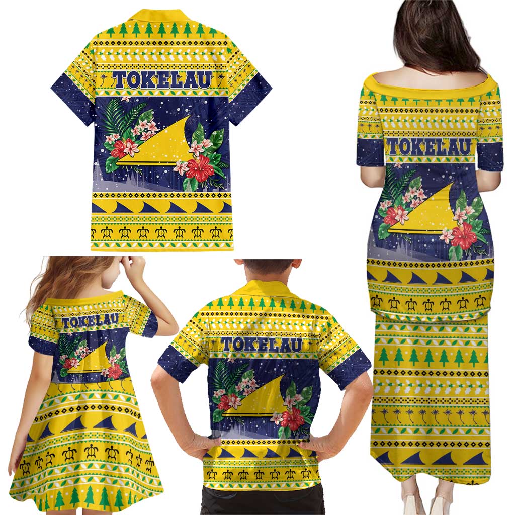 Tokelau Christmas Family Matching Puletasi and Hawaiian Shirt Tokelauan Badge Manuia Te Kilihimahi LT05 - Polynesian Pride