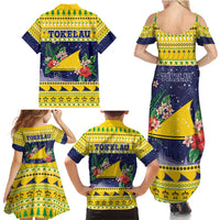 Tokelau Christmas Family Matching Summer Maxi Dress and Hawaiian Shirt Tokelauan Badge Manuia Te Kilihimahi LT05 - Polynesian Pride