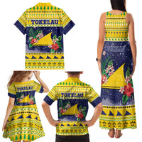 Tokelau Christmas Family Matching Tank Maxi Dress and Hawaiian Shirt Tokelauan Badge Manuia Te Kilihimahi LT05 - Polynesian Pride
