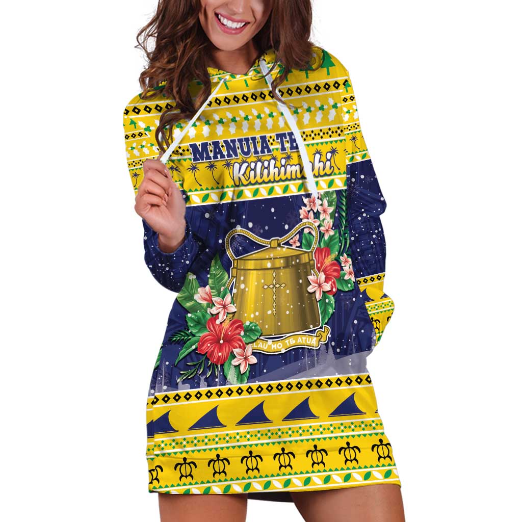 Tokelau Christmas Hoodie Dress Tokelauan Badge Manuia Te Kilihimahi LT05 Yellow - Polynesian Pride
