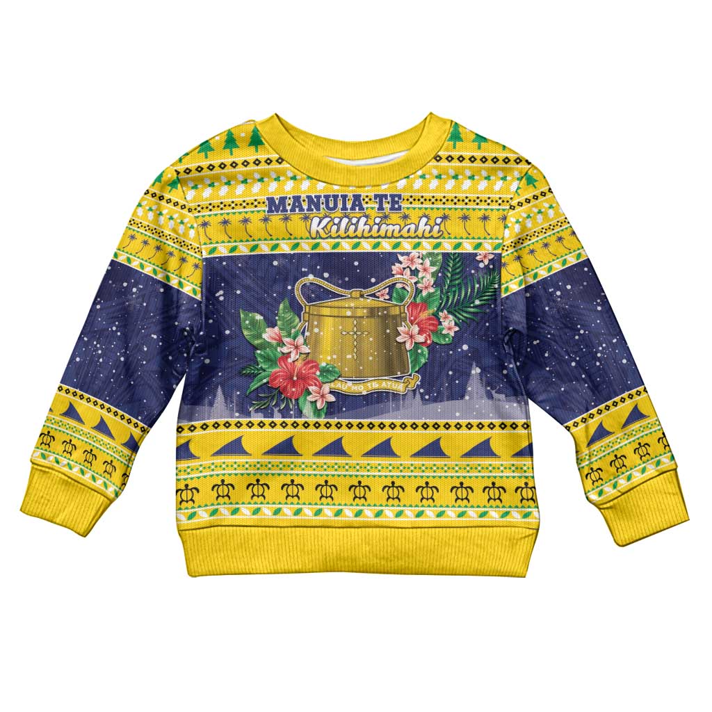 Tokelau Christmas Kid Ugly Christmas Sweater Tokelauan Badge Manuia Te Kilihimahi