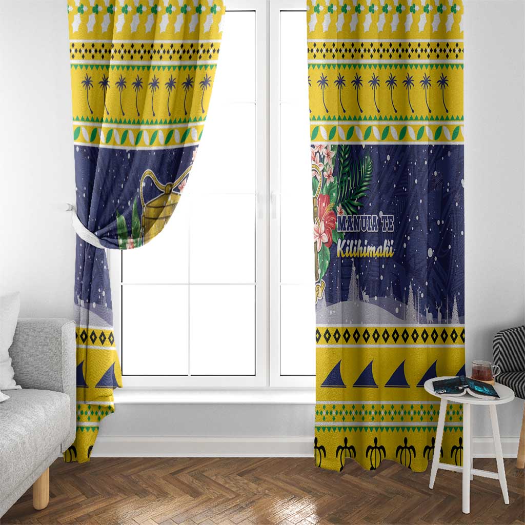 Tokelau Christmas Window Curtain Tokelauan Badge Manuia Te Kilihimahi