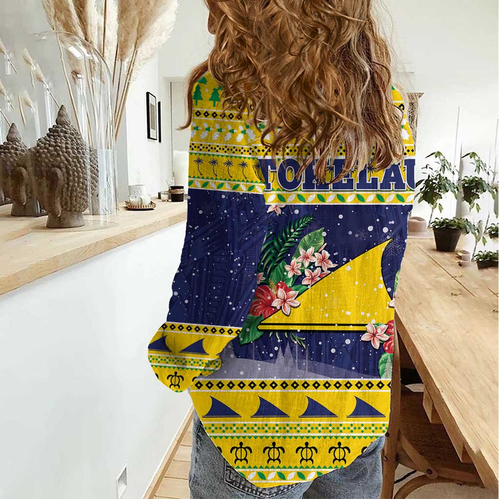 Tokelau Christmas Women Casual Shirt Tokelauan Badge Manuia Te Kilihimahi LT05 - Polynesian Pride