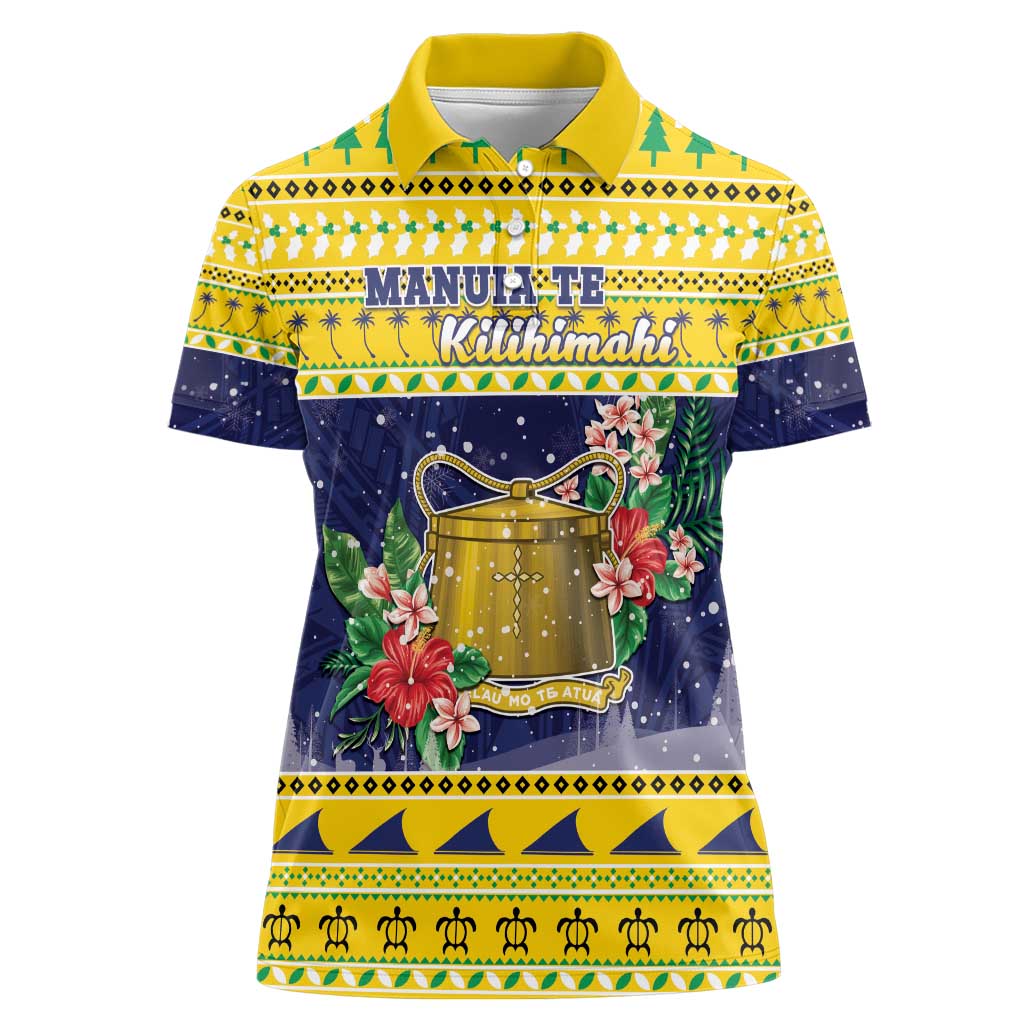 Tokelau Christmas Women Polo Shirt Tokelauan Badge Manuia Te Kilihimahi LT05 Female Yellow - Polynesian Pride