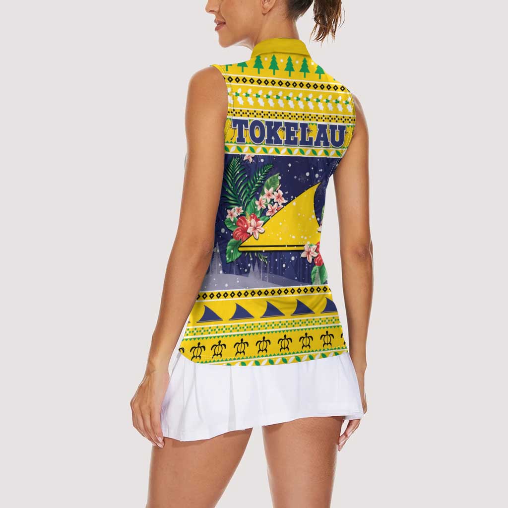 Tokelau Christmas Women Sleeveless Polo Shirt Tokelauan Badge Manuia Te Kilihimahi LT05 - Polynesian Pride