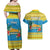 Tuvalu Christmas Couples Matching Off Shoulder Maxi Dress and Hawaiian Shirt Coat Of Arms Manuia Te Kilisimasi
