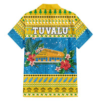 Tuvalu Christmas Family Matching Long Sleeve Bodycon Dress and Hawaiian Shirt Coat Of Arms Manuia Te Kilisimasi LT05 - Polynesian Pride