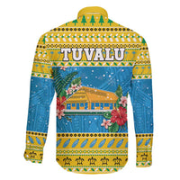 Tuvalu Christmas Family Matching Long Sleeve Bodycon Dress and Hawaiian Shirt Coat Of Arms Manuia Te Kilisimasi LT05 - Polynesian Pride
