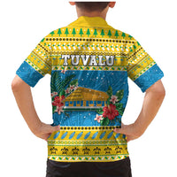 Tuvalu Christmas Family Matching Mermaid Dress and Hawaiian Shirt Coat Of Arms Manuia Te Kilisimasi LT05 - Polynesian Pride