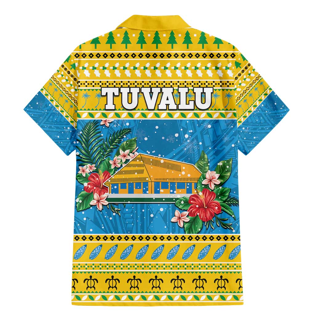Tuvalu Christmas Family Matching Mermaid Dress and Hawaiian Shirt Coat Of Arms Manuia Te Kilisimasi LT05 - Polynesian Pride