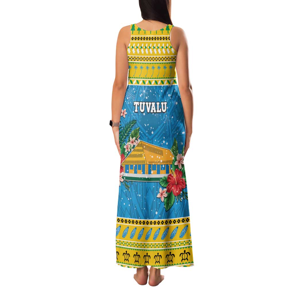 Tuvalu Christmas Family Matching Tank Maxi Dress and Hawaiian Shirt Coat Of Arms Manuia Te Kilisimasi LT05 - Polynesian Pride