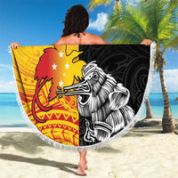 New Zealand And Papua New Guinea Rugby Custom Beach Blanket Maori Kiwi With Bird of Paradise LT05 - Polynesian Pride