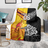 New Zealand And Papua New Guinea Rugby Custom Blanket Maori Kiwi With Bird of Paradise LT05 - Polynesian Pride