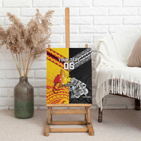 New Zealand And Papua New Guinea Rugby Custom Canvas Wall Art Maori Kiwi With Bird of Paradise LT05 - Polynesian Pride