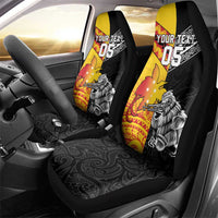 New Zealand And Papua New Guinea Rugby Custom Car Seat Cover Maori Kiwi With Bird of Paradise LT05 - Polynesian Pride