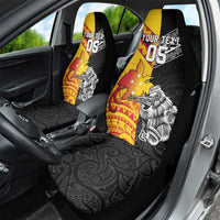 New Zealand And Papua New Guinea Rugby Custom Car Seat Cover Maori Kiwi With Bird of Paradise LT05 - Polynesian Pride