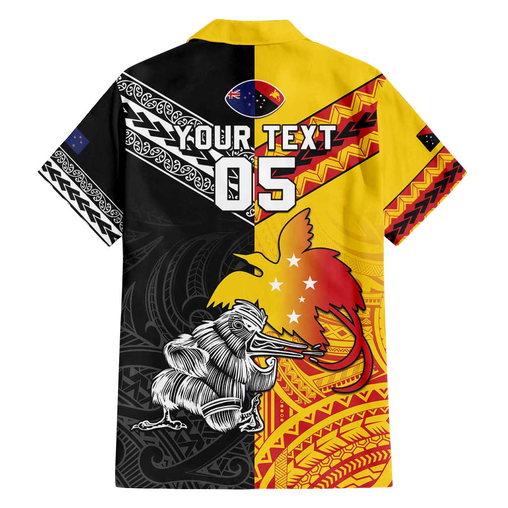 New Zealand And Papua New Guinea Rugby Custom Family Matching Off Shoulder Maxi Dress and Hawaiian Shirt Maori Kiwi With Bird of Paradise LT05 - Polynesian Pride