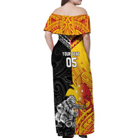 New Zealand And Papua New Guinea Rugby Custom Family Matching Off Shoulder Maxi Dress and Hawaiian Shirt Maori Kiwi With Bird of Paradise LT05 - Polynesian Pride