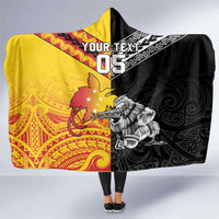 New Zealand And Papua New Guinea Rugby Custom Hooded Blanket Maori Kiwi With Bird of Paradise LT05 One Size Black - Polynesian Pride