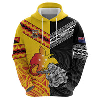 New Zealand And Papua New Guinea Rugby Custom Hoodie Maori Kiwi With Bird of Paradise LT05 - Polynesian Pride
