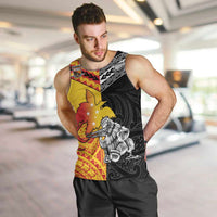 New Zealand And Papua New Guinea Rugby Custom Men Tank Top Maori Kiwi With Bird of Paradise LT05 Black - Polynesian Pride
