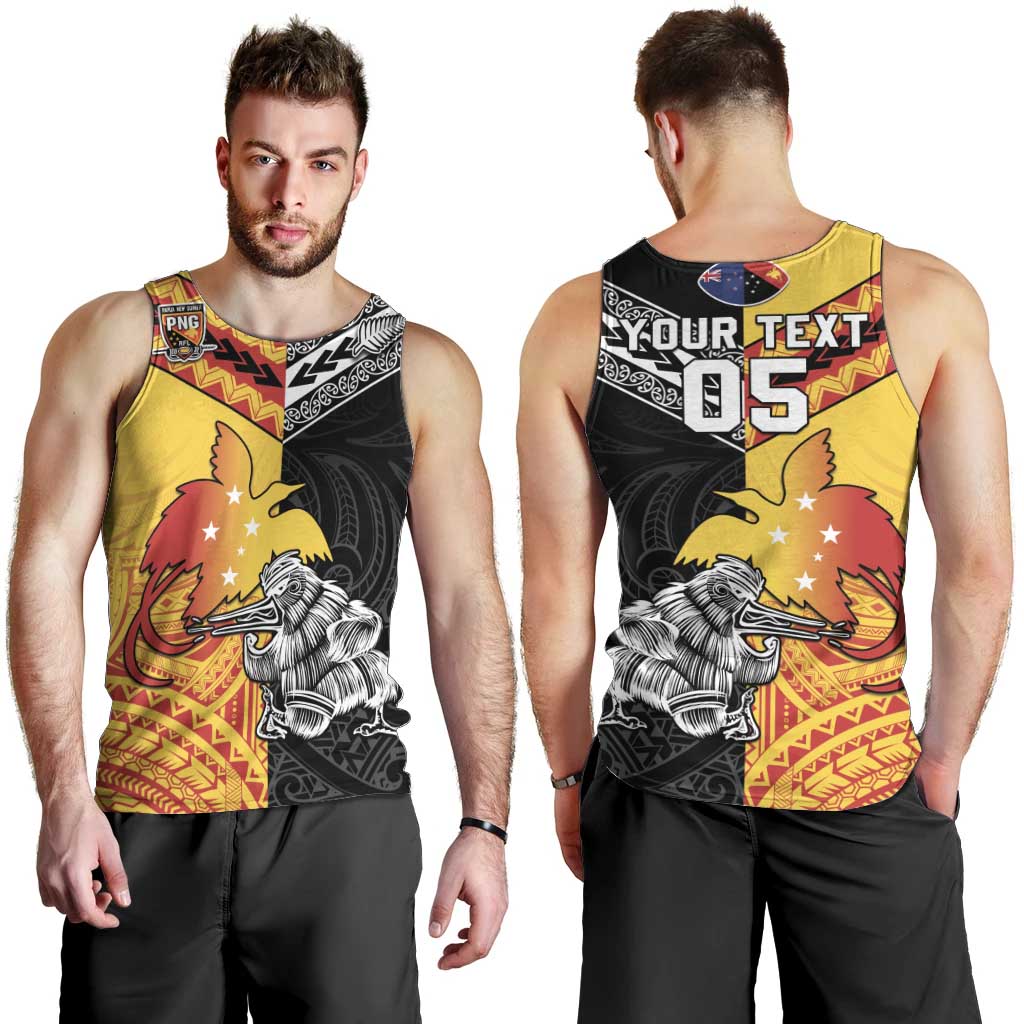 New Zealand And Papua New Guinea Rugby Custom Men Tank Top Maori Kiwi With Bird of Paradise LT05 - Polynesian Pride