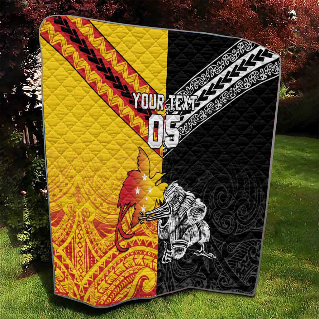 New Zealand And Papua New Guinea Rugby Custom Quilt Maori Kiwi With Bird of Paradise LT05 - Polynesian Pride
