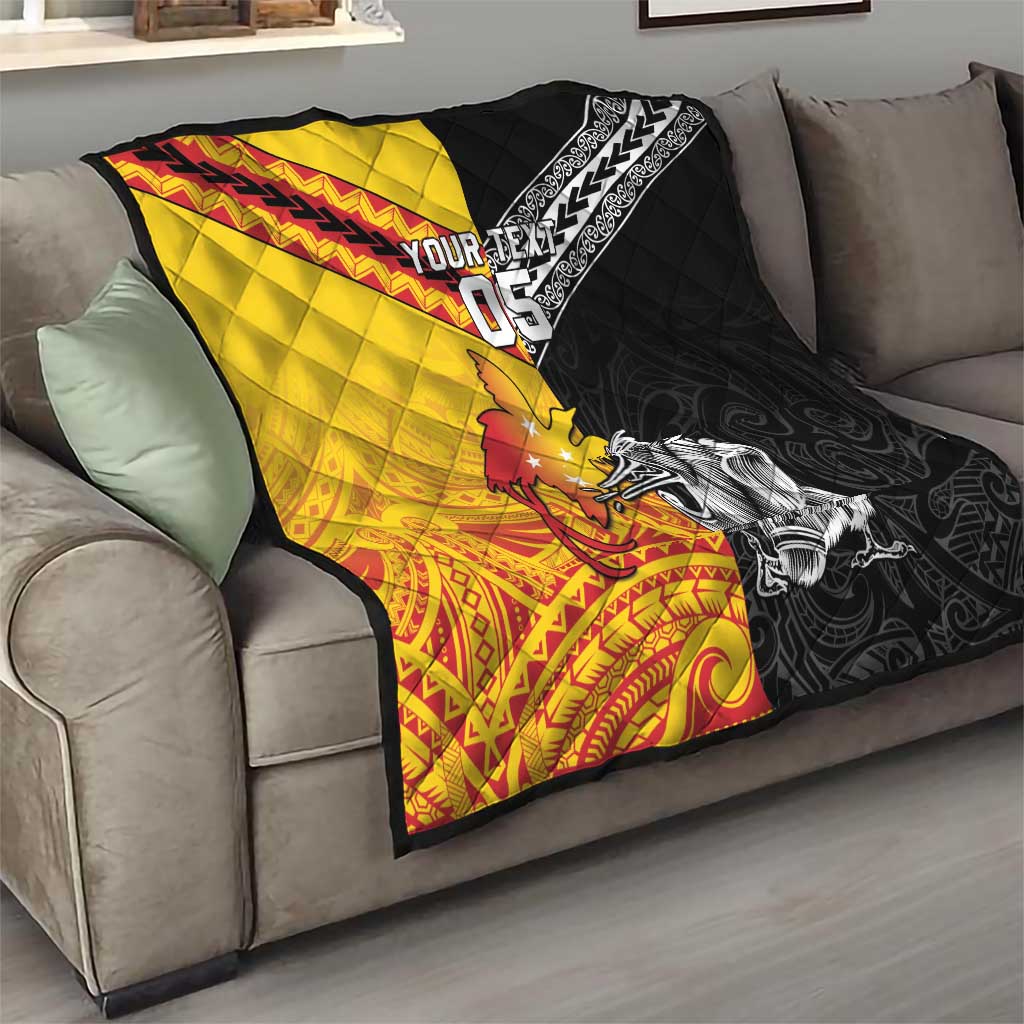 New Zealand And Papua New Guinea Rugby Custom Quilt Maori Kiwi With Bird of Paradise LT05 - Polynesian Pride