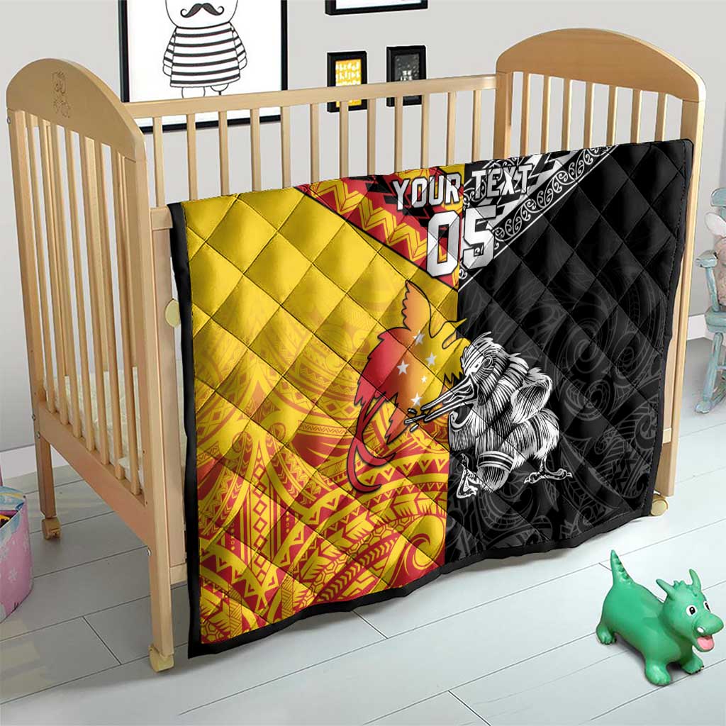 New Zealand And Papua New Guinea Rugby Custom Quilt Maori Kiwi With Bird of Paradise LT05 - Polynesian Pride