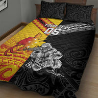 New Zealand And Papua New Guinea Rugby Custom Quilt Bed Set Maori Kiwi With Bird of Paradise LT05 - Polynesian Pride