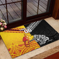 New Zealand And Papua New Guinea Rugby Custom Rubber Doormat Maori Kiwi With Bird of Paradise LT05 - Polynesian Pride