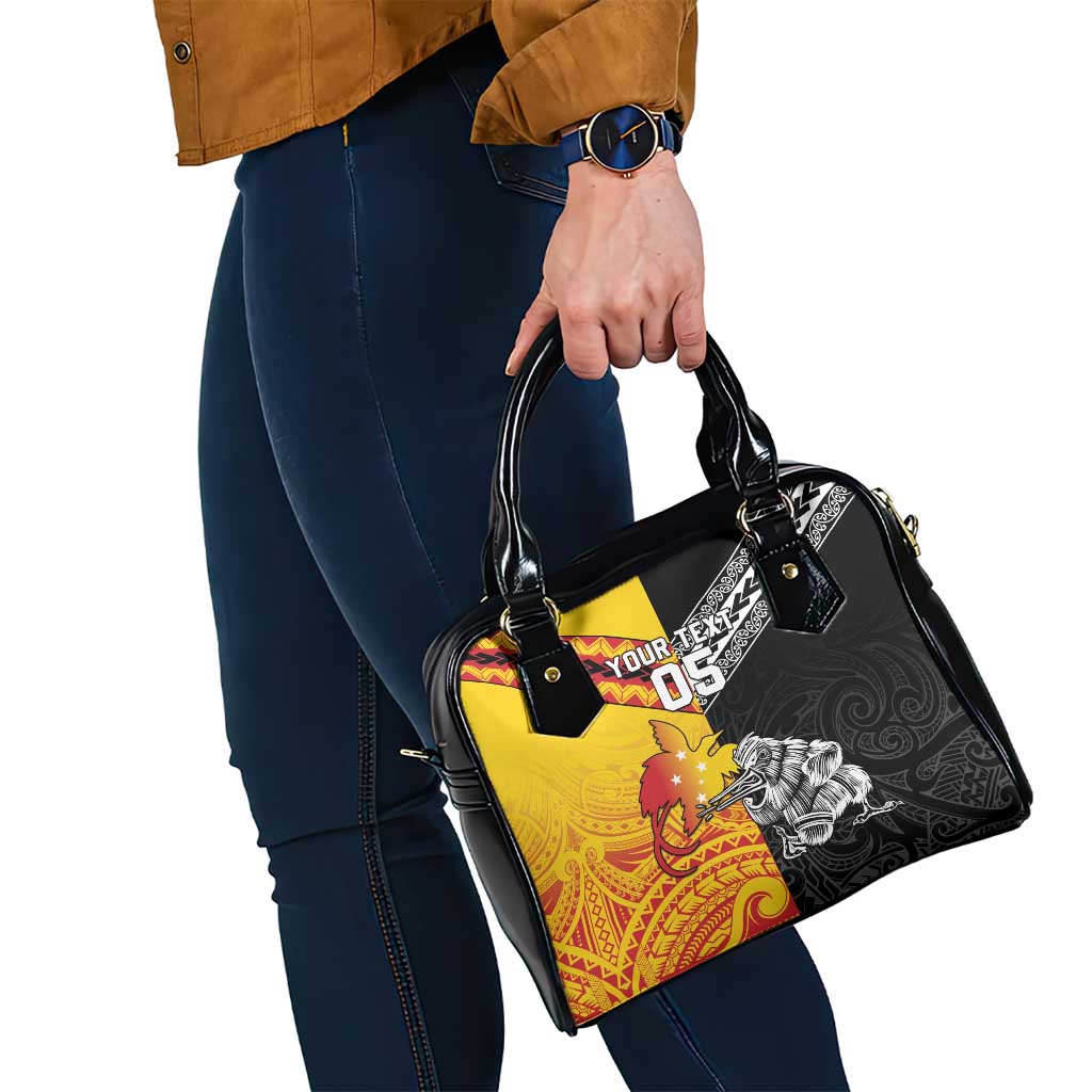 New Zealand And Papua New Guinea Rugby Custom Shoulder Handbag Maori Kiwi With Bird of Paradise LT05 - Polynesian Pride