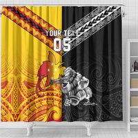 New Zealand And Papua New Guinea Rugby Custom Shower Curtain Maori Kiwi With Bird of Paradise LT05 - Polynesian Pride