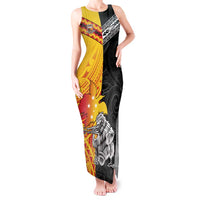 New Zealand And Papua New Guinea Rugby Custom Tank Maxi Dress Maori Kiwi With Bird of Paradise LT05 Women Black - Polynesian Pride