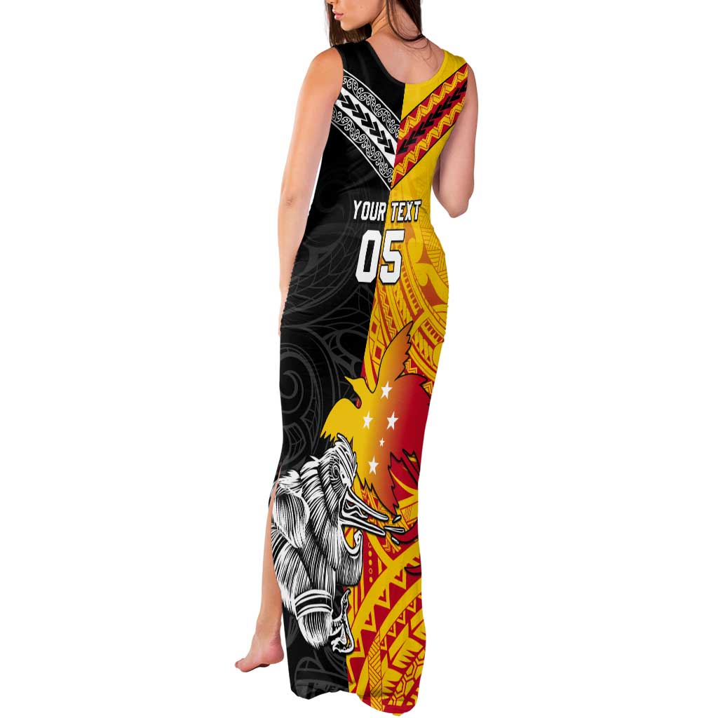 New Zealand And Papua New Guinea Rugby Custom Tank Maxi Dress Maori Kiwi With Bird of Paradise LT05 - Polynesian Pride