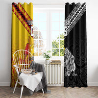 New Zealand And Papua New Guinea Rugby Custom Window Curtain Maori Kiwi With Bird of Paradise LT05 - Polynesian Pride