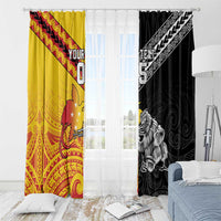 New Zealand And Papua New Guinea Rugby Custom Window Curtain Maori Kiwi With Bird of Paradise LT05 - Polynesian Pride